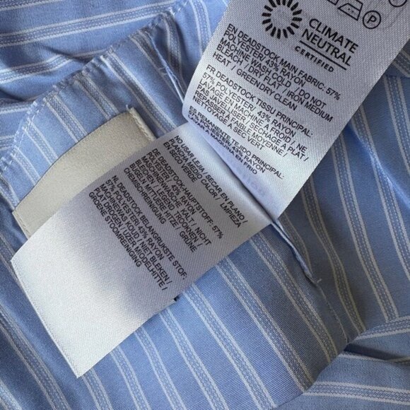 NEW Reformation Pippa Two Piece Set Top Pants Sky Blue Stripe | US 0 UK 4 - Picture 16 of 16